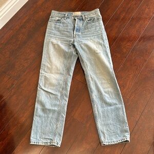 Everlane Women Light Jeans Relaxed Straight Fit Size 24 Regular Organic Cotton